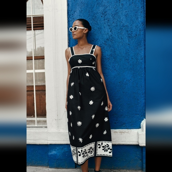 New Zara Printed Knotted Midi Dress 1165/092 - Picture 3 of 12